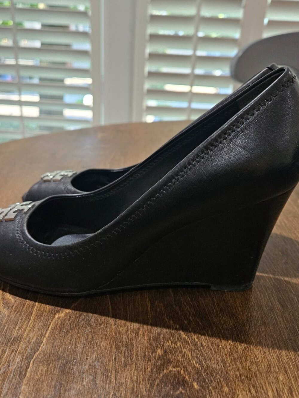 Black Tory Burch Wedge Heel size 7.5